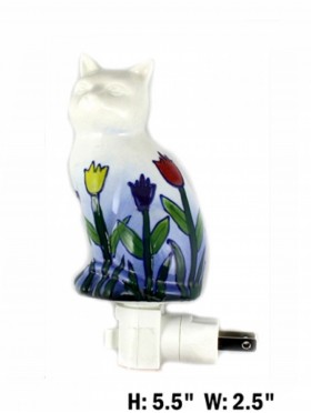 Tulip on Blue Cat Nightlight